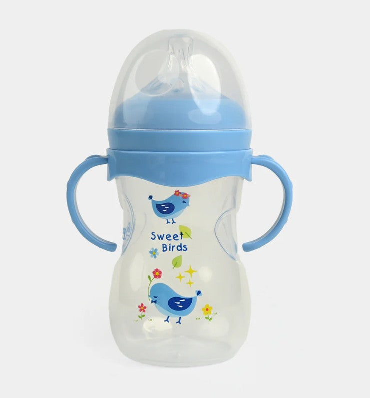 Anti-Colic Wide-Neck Baby Feeder – 240ml BPA-Free Bottle with Natural Nipple (3M+)