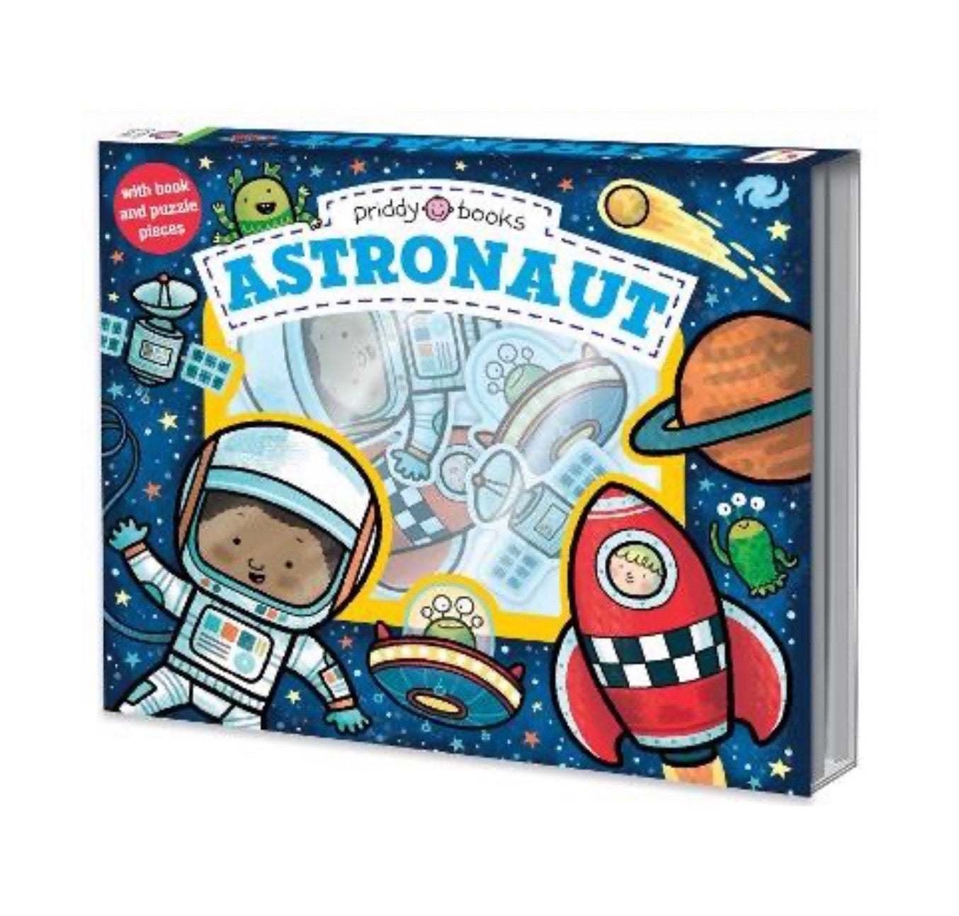 "Children's First Astronaut book with puzzle pieces"