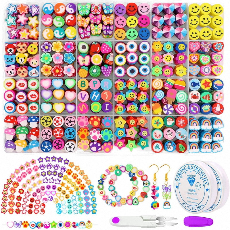 "DIY Clay Beads Kit – Colorful Bracelet & Jewelry Making Set"