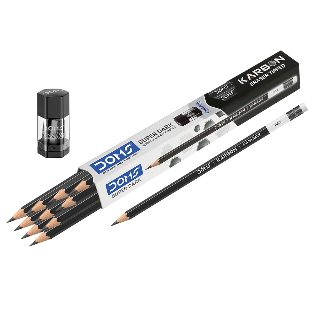 "DOMS-Karbon-Eraser-Tipped-Pencil pack"