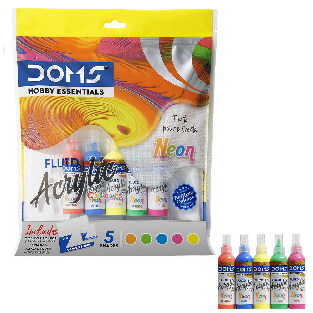 DOMS Neon Fluid Acrylic Paint Kit