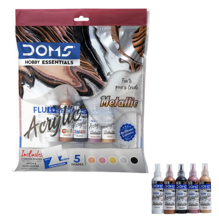 "Doms Metallic Fluid Acrylic Colors Pour and Create"