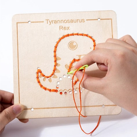 Montessori Lacing & Sewing Board – Life Skills Toy for Fine Motor Development
