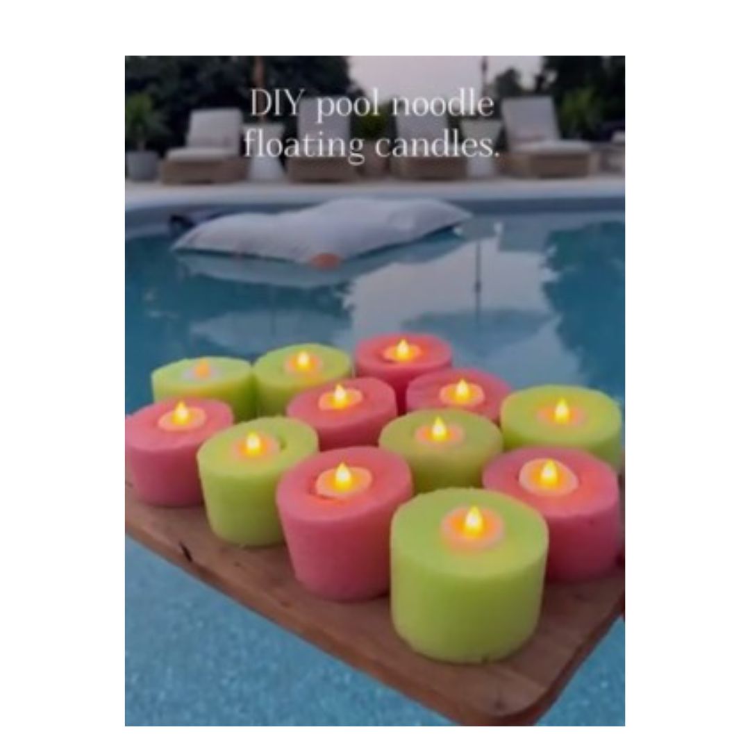 "Floating candle diy using pool Noodle"
