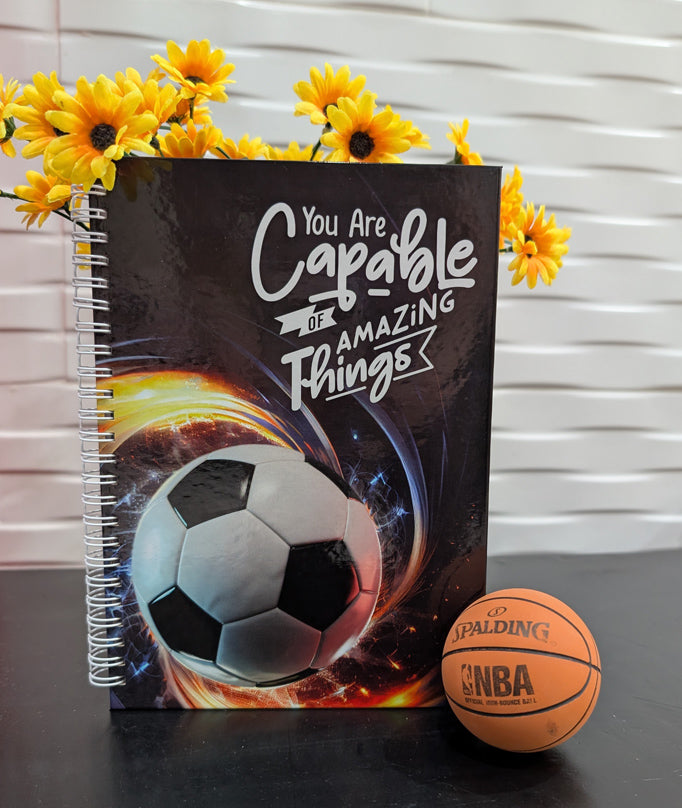 You Are Capable of Amazing Things – Football themed Lined Notebook