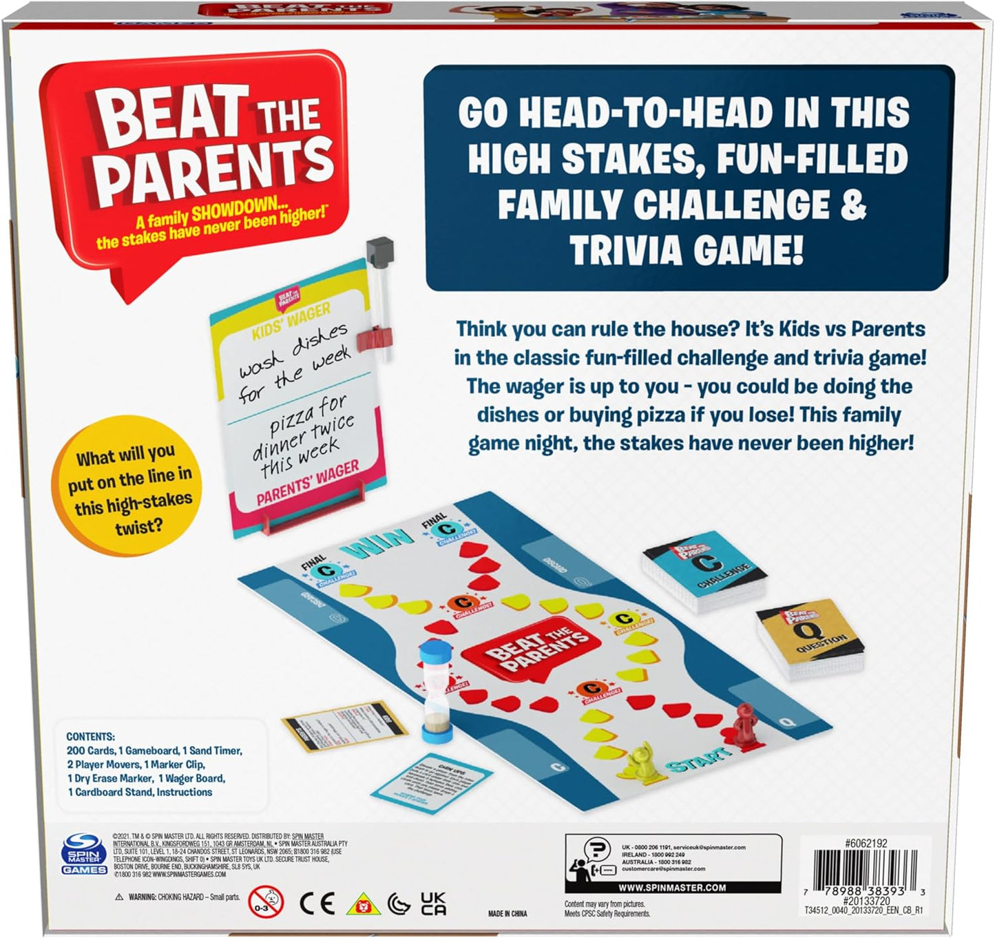 Spin Master Games Beat The Parents Board Game for Families and Kids aged over 8 and up