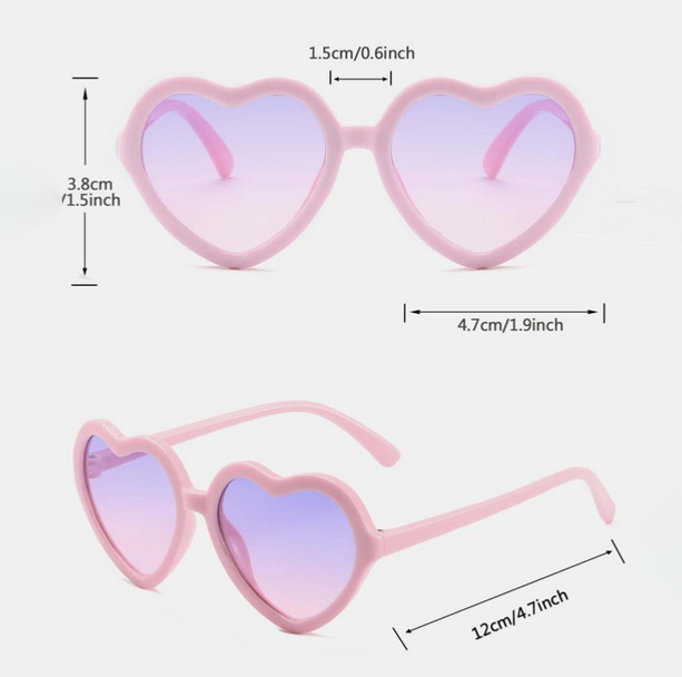 Girl's Little Kids Acrylic Summer Heart Fashion Glasses for Everyday Use