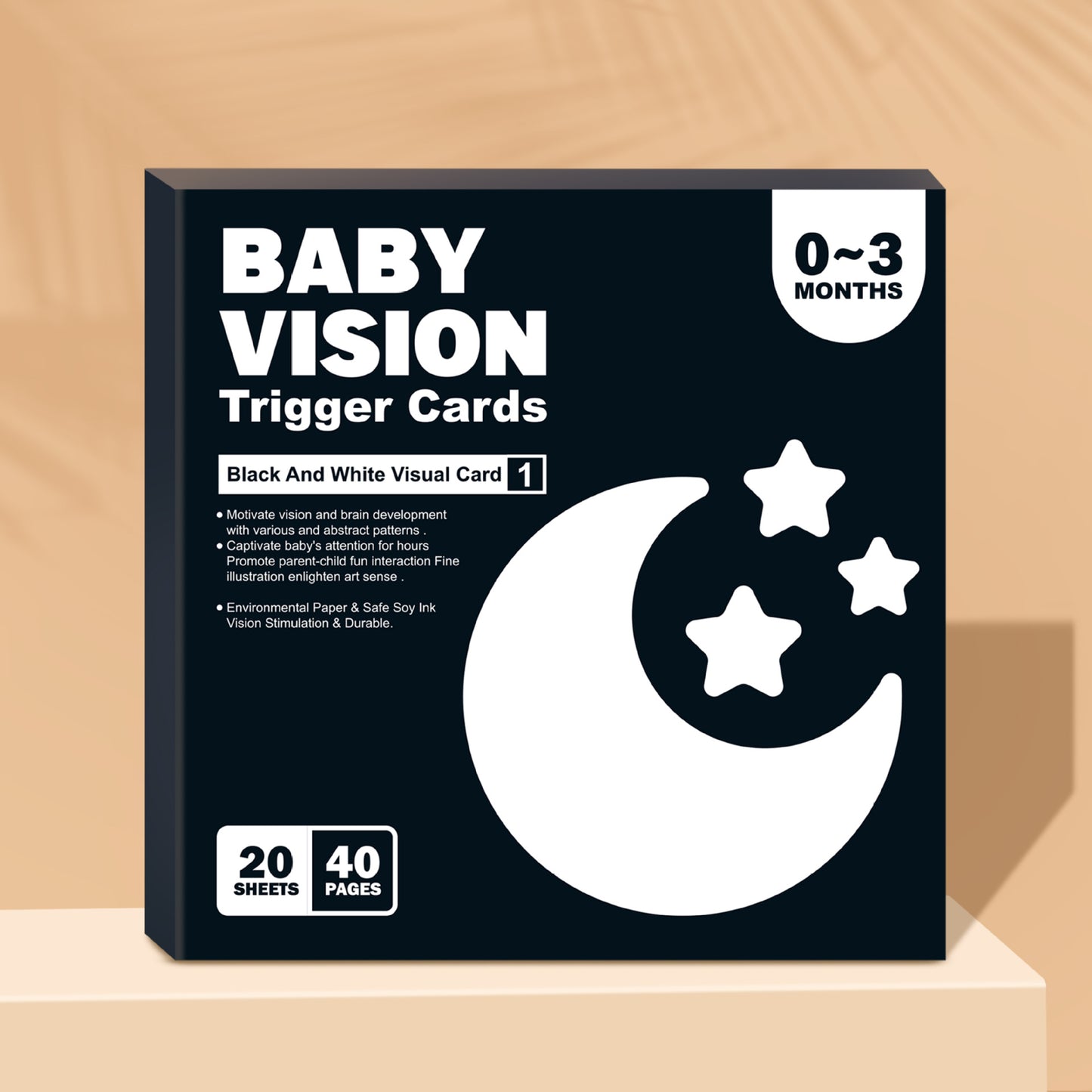"High Contrast Baby Flashcard-Baby
Visual Stimulation Black and White Cards"
