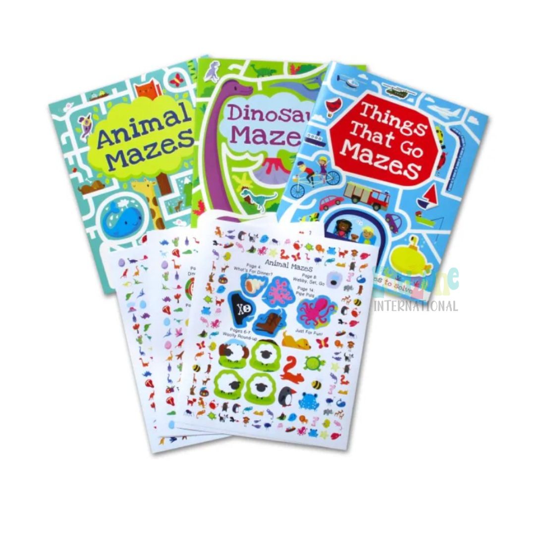"Kids Fun Mazes Books with Stickers"