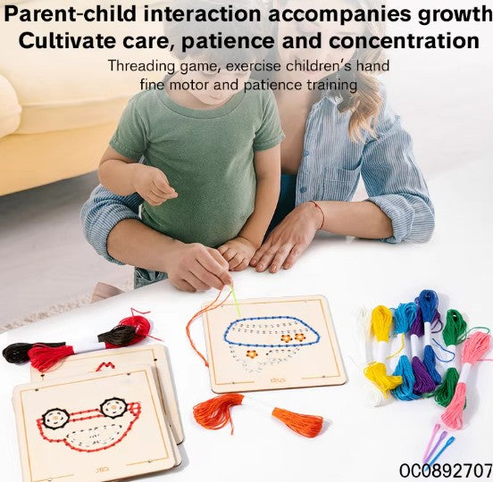 "Montessori Life Skill Sewing practice for kids"