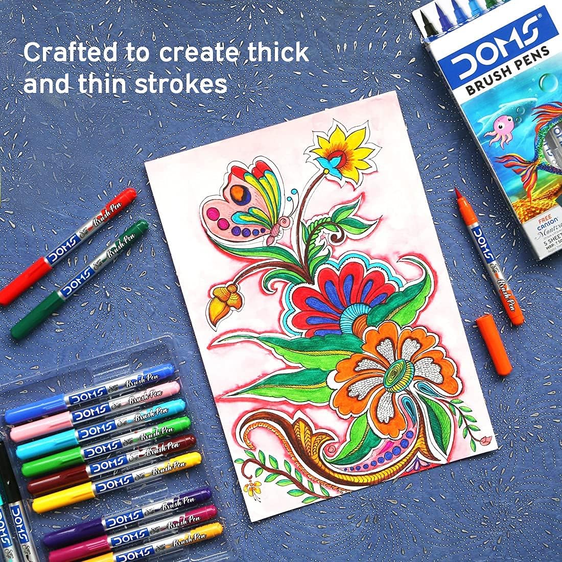 Doms Brush pens, Art Markers for Kids and Adults Coloring