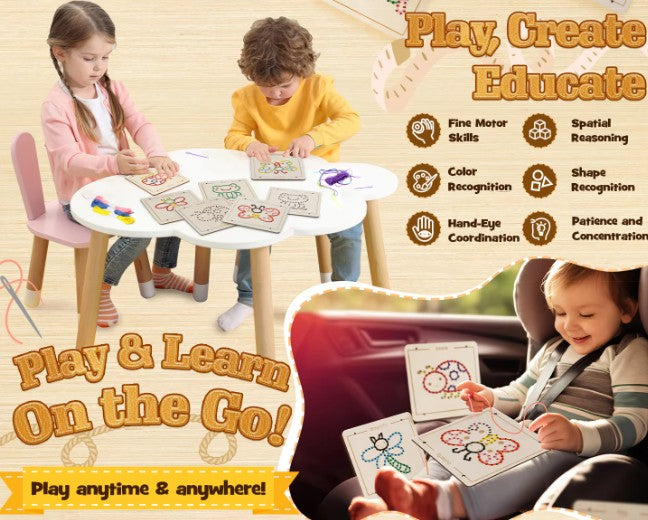 Montessori Lacing & Sewing Board – Life Skills Toy for Fine Motor Development