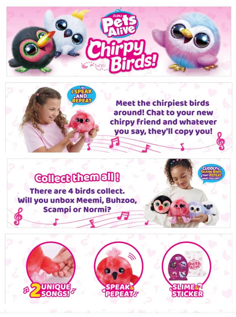 "Pets Alive Chirpy Birds"