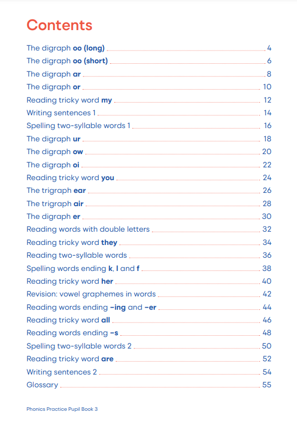 "Phonics Practice Pupils book 3"
