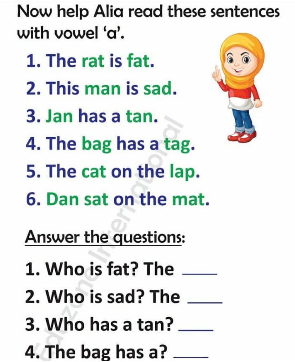 "Reading to read three letter words with fun activities"