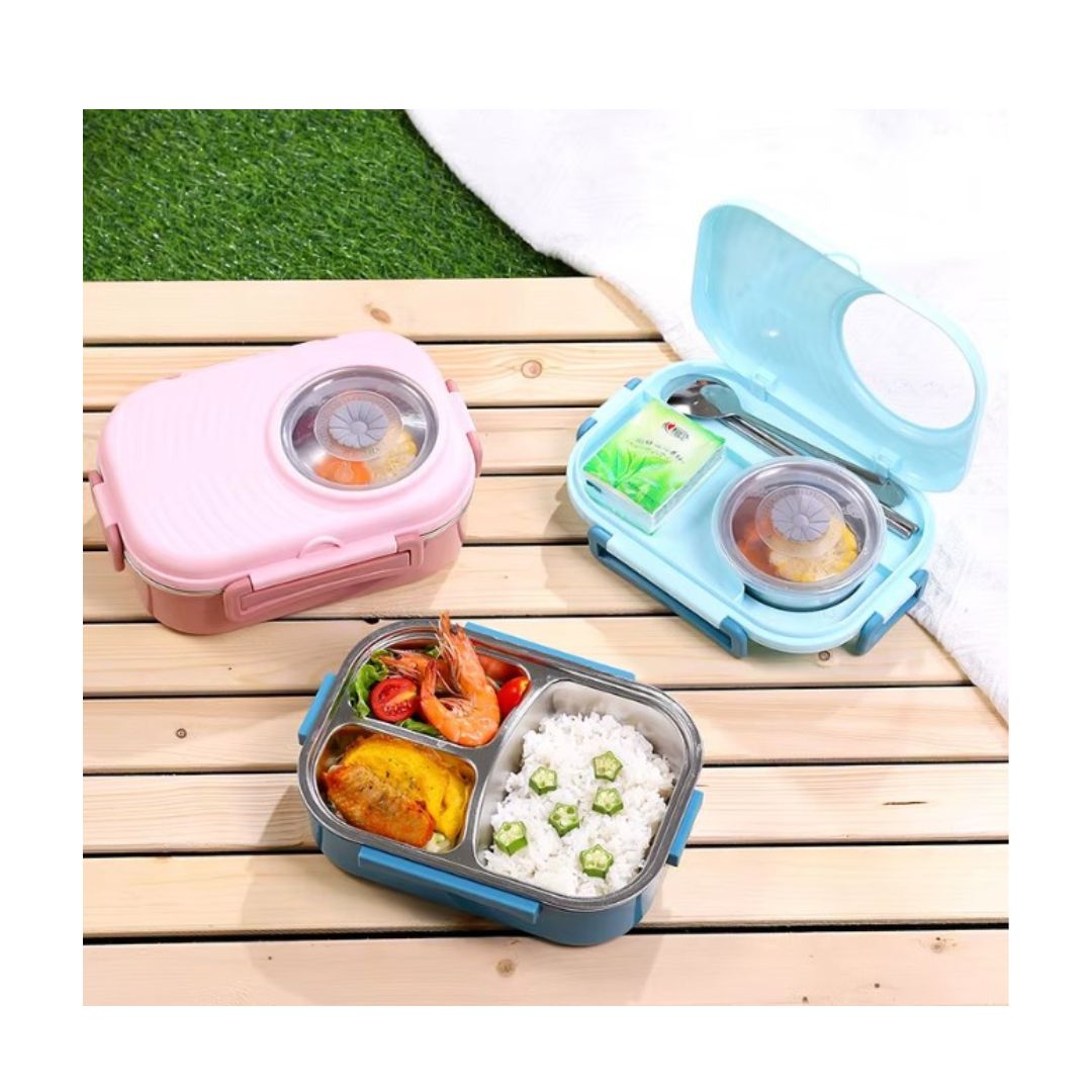 "Steel comartment Tiffin Box - Pink Color"