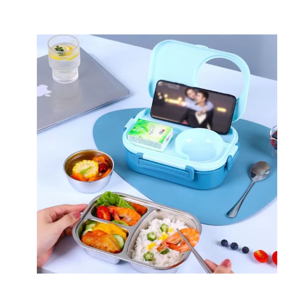 "Tiffin Box with Compartment - Blue Color"