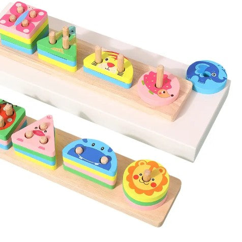 "Wooden Stacking Montessori Activity"
