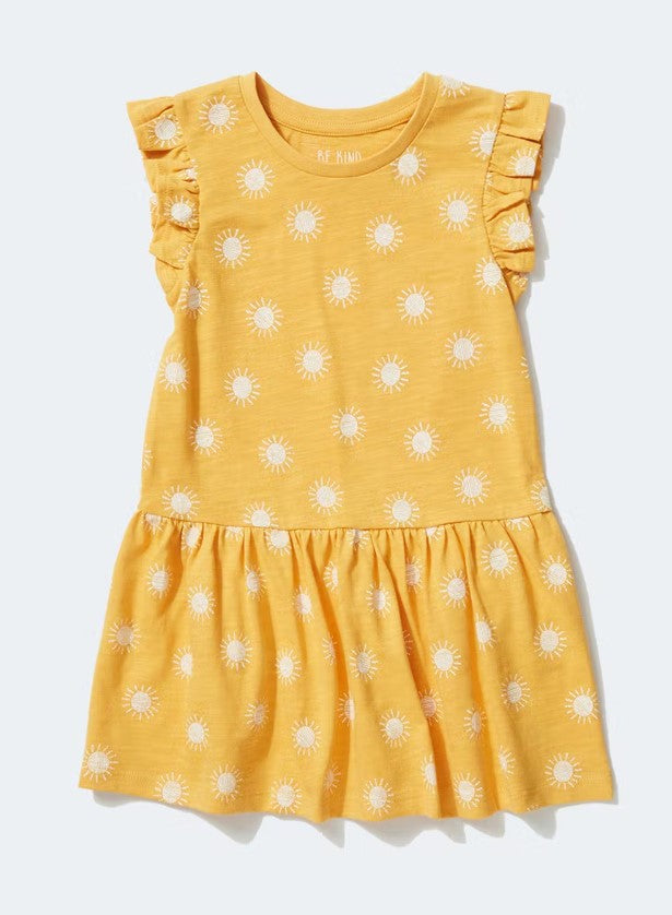 "Girls Yellow Summer Dress Tanzania"