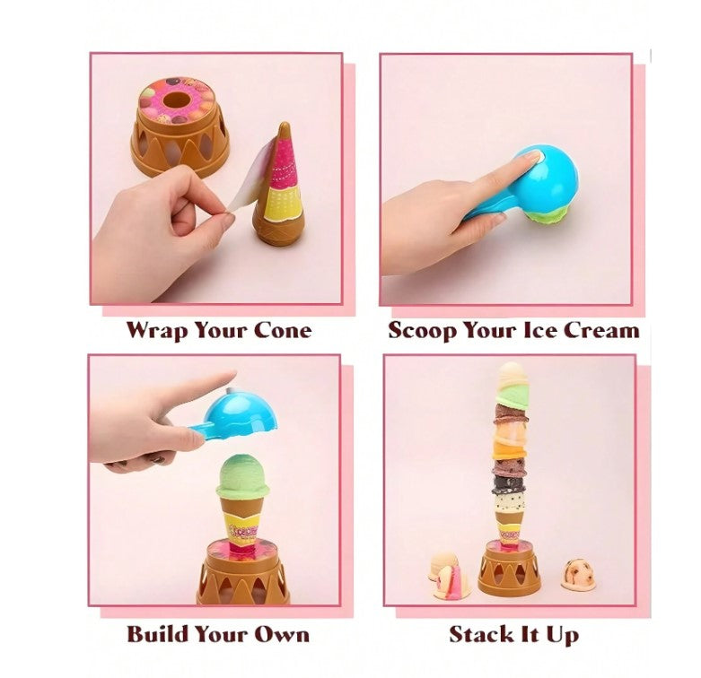 Ice Cream Tower Balance Game – Fun & Fine Motor Skill Builder for Kids