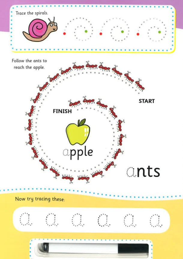"Learning Alphabet wipe and clean Workbook"
