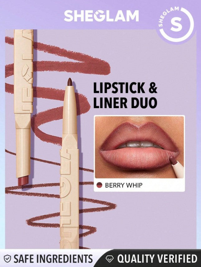 "SHEGLAM Glam 101 Lipstick & Liner Duo - Berry Whip"