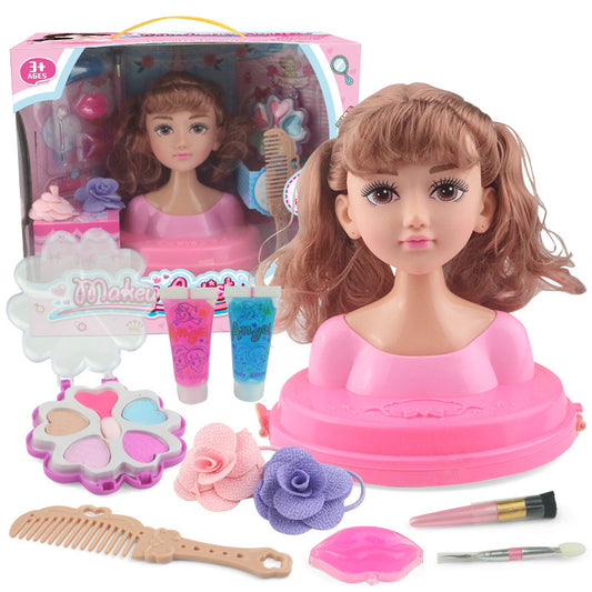 "Kids hair and makeup doll head with accessories"