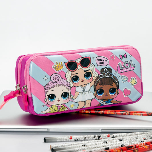 LOL Pencil Case For Girls, Kids Cute Pencil Case Pink Pencil Pouch for Kids, Back to School Accessories