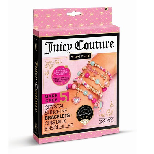 Juicy Couture bead set - DIY Charm Bracelet Making Kit - Friendship Bracelet Kit with Charms, Beads & Cords - Arts & Crafts Bead Kit for Girls