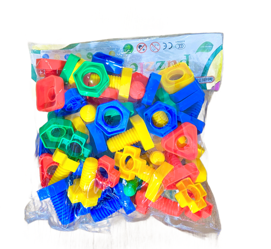 "Bolt and nuts block set - fine Motor Skills, Occupational Therapy STEM for 1.5 months and up"