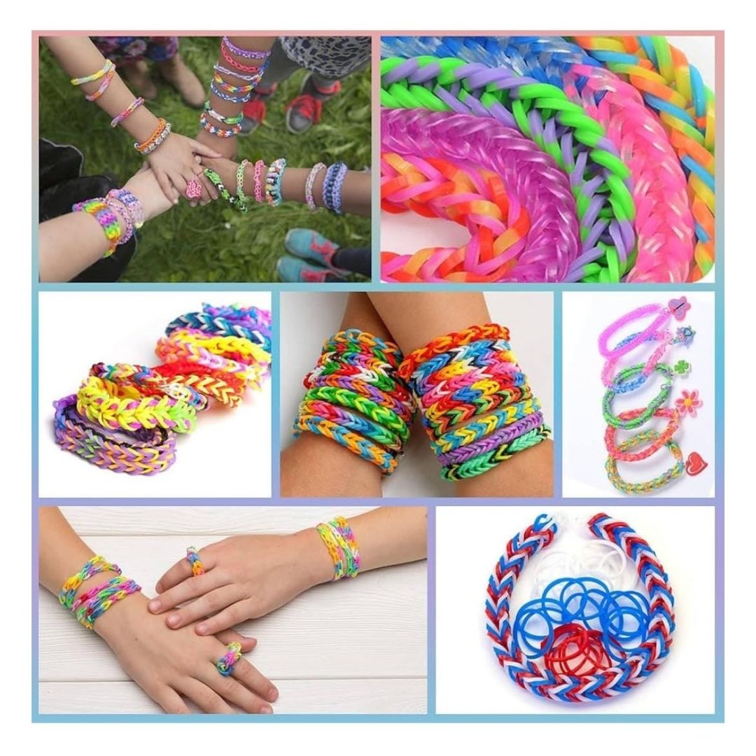 "DIY bracelet making kit with colourful loombands and charms"