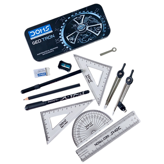 DOMS Geotron Mathematical Set – Full Geometry Box for School Students ...