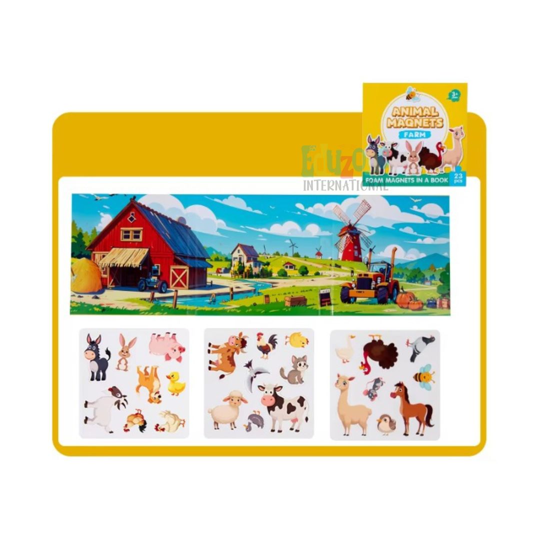 "Farm Animals Magnetic Foldable Activity Book for Kids"