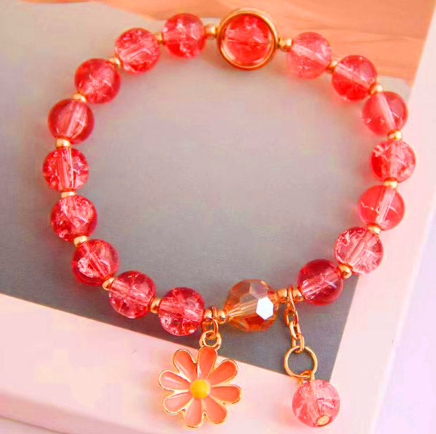 "Girls beaded bracelet with charm"