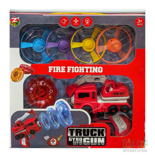 "Fire Fighting Truck Gyro flying disc Set "