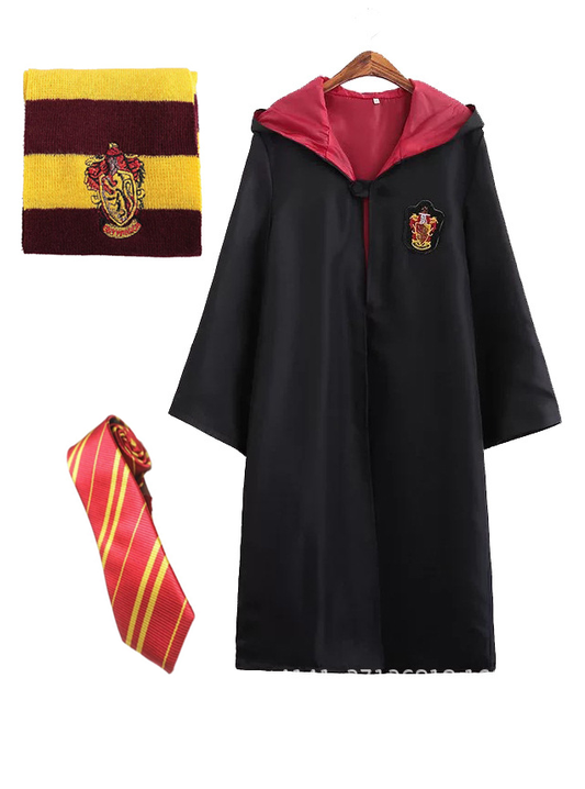 Harry Potter Dress Up Set for Kids, Role Play, Halloween Party Costume Kit with Robe, Scarf and Tie