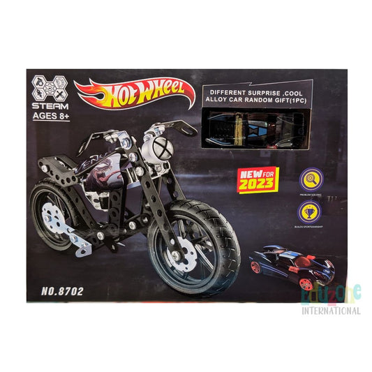 "Hot Wheels motorcycle toy STEM DIY set"