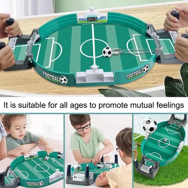 Tabletop football soccer pinball game setup in an indoor game room, featuring a foosball-style board game suitable for adults, kids, and family play.