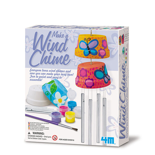 Make A Wind Chime Kit - Arts & Crafts Construct & Paint A Wind Powered Musical Chime DIY Gift for Kids, Boys & Girls