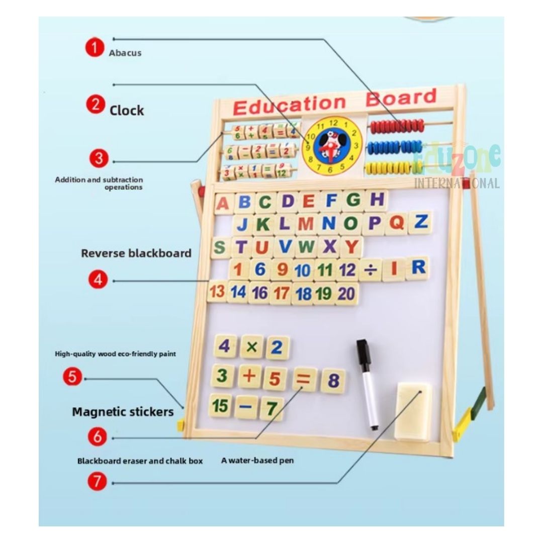 "Wooden 2 in 1 educational board"