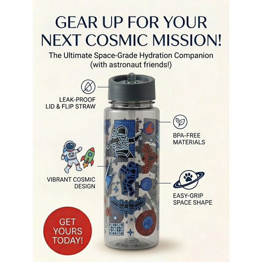 "Smiggle Kids Astronaut Print Water Bottle"