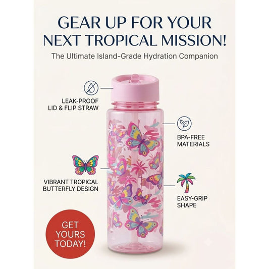" Smiggle
Kids Butterfly Print Water Bottle"