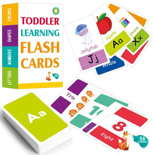 "Educational Flashcards - Alphabets-Numbers-Colors-Shapes"