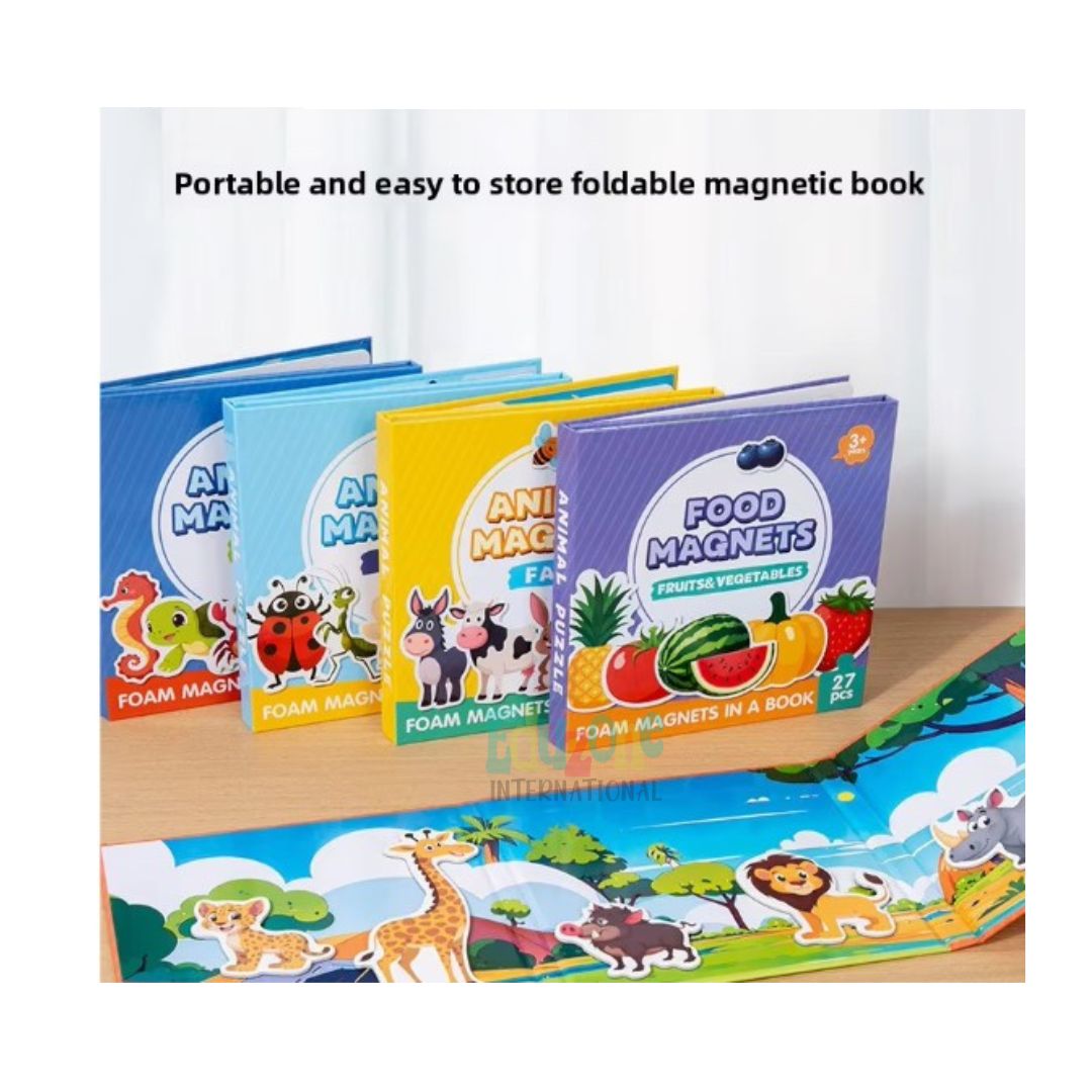 "Fruits & Vegetables Magnetic Foldable Activity Book for Kids"