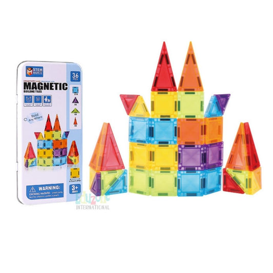 "Magnetic Tiles 36-Piece Portable Travel Set"