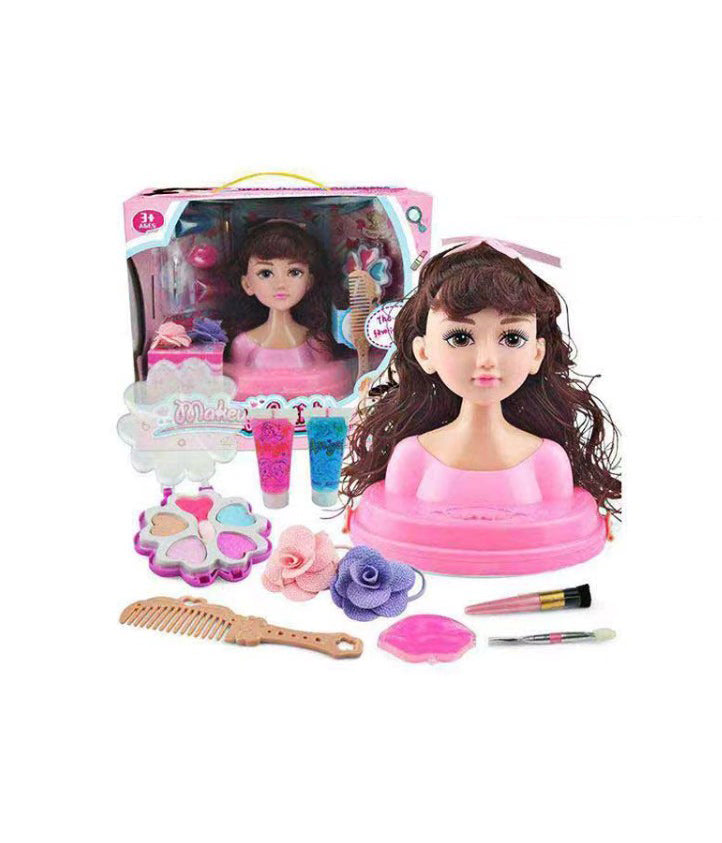 "Head Styling Doll with Hair Makeup Practice, Hair Styling Doll Makeup for Kids - Toyshop Tanzania"