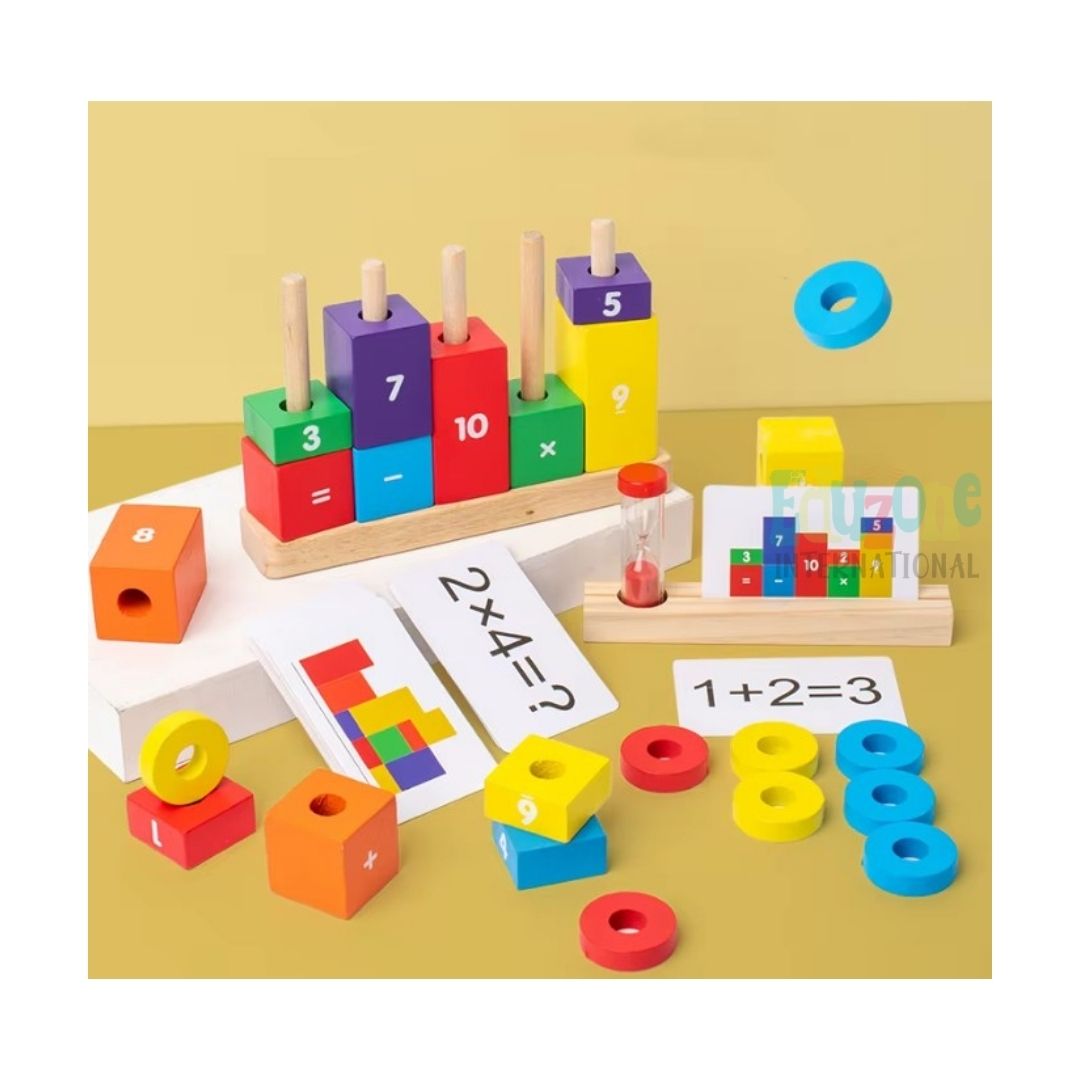 "Kids Wooden Math Learning Set - Hands-On Maths Learning Game"