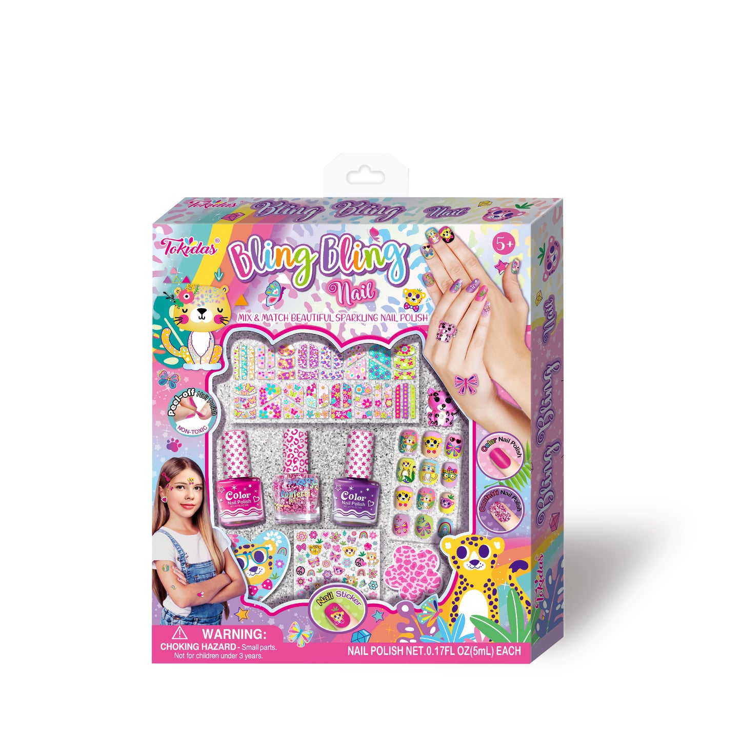 Tokidas Bling Bling Peel off - Press-on Nail set for kids-Girls