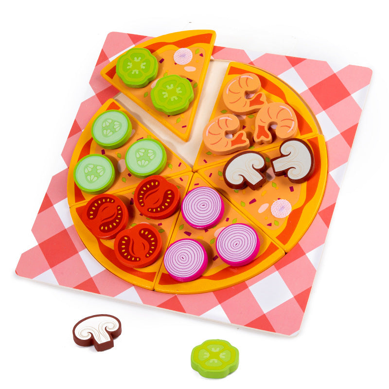 "Pretend Play Wooden Toy Pizza"