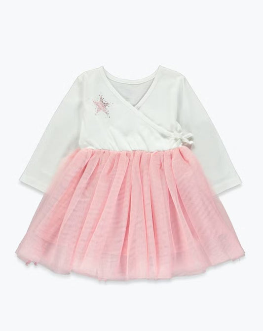 "Girls Pink cross-over tutu Dress"